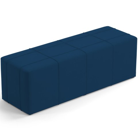 Puff Decorativo Living Sala de Estar 140 cm Roma W01 Suede Azul Marinho - Lyam Lyam Decor