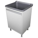 Ver imagem 2 de Tanque De Lavanderia 34 Litros Gabinete Com Sifão e Válvula Cor:Cinza