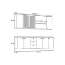 Ver imagem 3 de Kit de Cozinha Completa 10 Peças Americana (4 Aéreos + 3 Balcões + 3 Tampos) CZ266 Branco - Henn