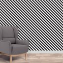 Ver imagem 1 de Papel de Parede Listras Modelo 147 Preto e Branco Diagonal-60x300cm