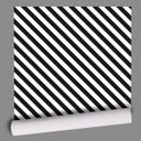 Ver imagem 2 de Papel de Parede Listras Modelo 147 Preto e Branco Diagonal-60x300cm