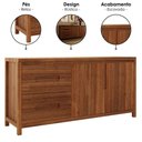 Ver imagem 4 de Buffet Balcao Madeira Macica Taeda 2 Portas 165 Cm 1553n Rustico Escuro Festra