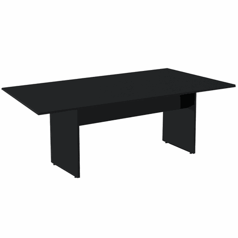 Mesa de Reunião com Caixa de Tomada Retangular 260 X 120 Cm Pé Painel Pe25 Mdp Cor Preta Base