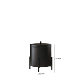 Kit Lixeira Alumínio Banheiro Cozinha com Papeleira Base Madeira Preto Fosco D01 Clique Chique 5798. - 5