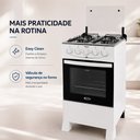 Ver imagem 6 de Fogão a Gás Delicato 4 Bocas com Forno 52 Litros Mesa em Aço Inox e Tampa de Vidro Clarice