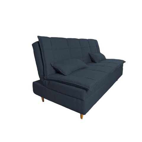 Sofá Cama 3 Lugares 197cm Soho Suede Azul Herrero Decor