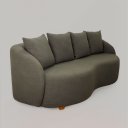 Ver imagem 7 de Sofá Orgânico Estofado 3 Lugares Design Curvo Horos Hope Linho Verde Musgo