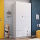 Ver imagem 1 de Guarda-Roupas Solteiro Infantil/Juvenil 2 Portas E 2 Gavetas Amore Meu Fofinho