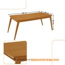 Ver imagem 3 de Mesa de Jantar Copper 180cm Madeira Tampo Canto Copo Moderna Mobília