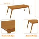Ver imagem 2 de Mesa de Jantar Copper 180cm Madeira Tampo Canto Copo Moderna Mobília
