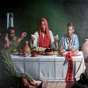 Ver imagem 3 de Quadro Decorativo Arte de Parede Ceia em Emaús para Quarto Sala Escritório - 167x220cm