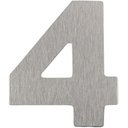 Ver imagem 1 de Número Residencial de Alumínio Escovado com Adesivo, 4 (quatro), Cor Prata, Linha Primafer, Atlas.