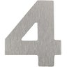 Número Residencial de Alumínio Escovado com Adesivo, 4 (quatro), Cor Prata, Linha Primafer, Atlas. - 1