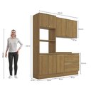 Ver imagem 4 de Armário de Cozinha Compacta Torre Quente 100% Mdf 190cm Nogueira Celeste Kappesberg