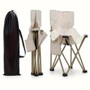 Ver imagem 2 de Cadeira Praia Camping Bolso Lateral 70cm Banqueta Pesca Banco Assento Dobravel Branca Bolsa Transpor