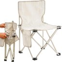 Ver imagem 1 de Cadeira Praia Camping Bolso Lateral 70cm Banqueta Pesca Banco Assento Dobravel Branca Bolsa Transpor