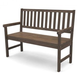 Conjunto Bancos de Jardim 2 Lugares e 1 Lugar Rústico com Encosto Envelhecido Móve - 6