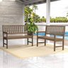 Conjunto Bancos de Jardim 2 Lugares e 1 Lugar Rústico com Encosto Envelhecido Móve - 1