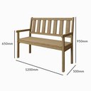 Ver imagem 3 de Conjunto Bancos de Jardim 2 Lugares e 1 Lugar Rústico com Encosto Envelhecido Móve Marrom