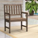 Ver imagem 7 de Conjunto Bancos de Jardim 2 Lugares e 1 Lugar Rústico com Encosto Envelhecido Móve