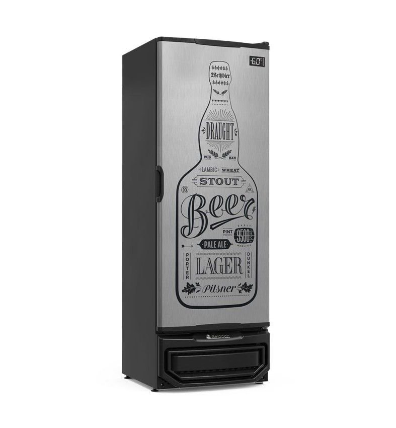 Geladeira/refrigerador 410 Litros 1 Porta Adesivado Porta de Chapa - Gelopar - 220v - Grba-400 Gw Ti