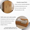 Ver imagem 4 de Kit Quarto Bicama Duo + Guarda-Roupa Paris 4 Portas 2 Gavetas 2 Colchões Nature Off White