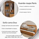Ver imagem 3 de Kit Quarto Bicama Duo + Guarda-Roupa Paris 4 Portas 2 Gavetas 2 Colchões Nature Off White