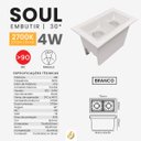 Ver imagem 2 de Luminária Spot de Embutir Soul Picco 4w Led 2700k Luz Quente 30° Bivolt Branco