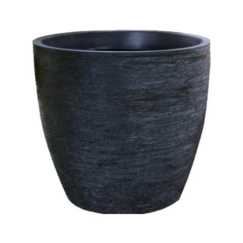 Vaso Planta 40x40 Oval Moderno Polietileno - PRETO 002