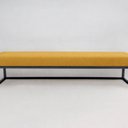 Ver imagem 2 de Puff Ted 100 cm Base Preta Linho Amarelo