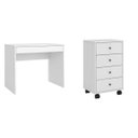 Ver imagem 2 de Conjunto Home Office 2 Peças Escrivaninha Facility e Gaveteiro Presence Branco
