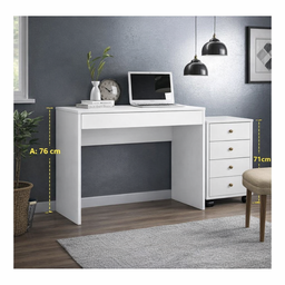 Conjunto Home Office 2 Peças Escrivaninha Facility e Gaveteiro Presence Branco - 10 Conjunto Home Office 2 Peças Escrivaninha Facility e Gaveteiro Presence Branco - 10
