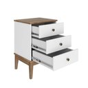 Ver imagem 3 de Mesa de Cabeceira Colonial com 3 Gavetas Mdp Mel Branco Mb 1021 Movelbento