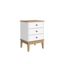 Ver imagem 1 de Mesa de Cabeceira Colonial com 3 Gavetas Mdp Mel Branco Mb 1021 Movelbento