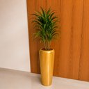 Ver imagem 1 de Vaso Fibra de Vidro Florida m 80cm Decorativo Ouro Brilho