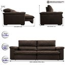 Ver imagem 2 de Sofá Retrátil e Reclinável 2,95m Molas Ensacadas Cama inBox Big Home com Bordado 3D Velusoft Caf