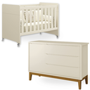 Ver imagem 1 de Quarto de Bebê Berço Evolution + Cômoda 1 Porta 3 Gavetas Classic Areia