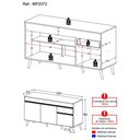 Ver imagem 3 de Balcão Cozinha Gabinete Pia 150 Cm 3 Portas 1 Gaveta Veneza Multimóveis Mp2072.895 Preto