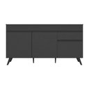 Ver imagem 5 de Balcão Cozinha Gabinete Pia 150 Cm 3 Portas 1 Gaveta Veneza Multimóveis Mp2072.895 Preto
