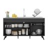 Balcão Cozinha Gabinete Pia 150 Cm 3 Portas 1 Gaveta Veneza Multimóveis Mp2072.895 Preto - 4