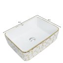 Ver imagem 2 de Cuba de Louça Cerâmica Apoio Banheiro Pia Dourada 48x38 Cm