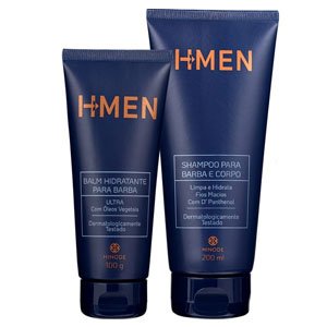 Kit H-men Cuidados P/ Barba Shampoo Para Barba e Corpo + Balm Hidratante Para Bara