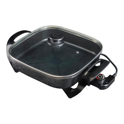 Panela Eletrica Mangiare Preta Quadrada 30cm 1500w 220v Agratto