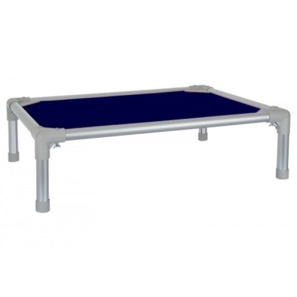 Cama para Cachorro Grande 109x78cm G Alumínio Tecido Azul Impermeável até 50kg Resistente