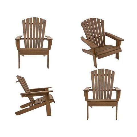 Conjunto 4 Cadeiras Pavão Adirondack Madeira Eucalipto Marrom