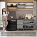 Ver imagem 5 de Armário de Cozinha Compacta 200cm Nice Madesa 06 Cinza