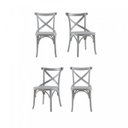 Ver imagem 2 de Conjunto 4 Cadeiras Madeira Maciça Tauari Cross Laquado X Texas 