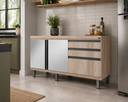 Ver imagem 2 de Gabinete Cozinha Mdf 1,44m Elegance com 6 Pés Pré-montado:barrique