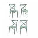 Ver imagem 2 de Conjunto 4 Cadeiras Madeira Maciça Tauari Cross Laquado X Texas 