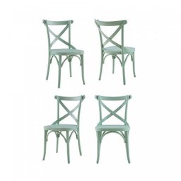 Conjunto 4 Cadeiras Madeira Maciça Tauari Cross Laquado X Texas Verde/Oliva - 1 Conjunto 4 Cadeiras Madeira Maciça Tauari Cross Laquado X Texas Verde/Oliva - 1